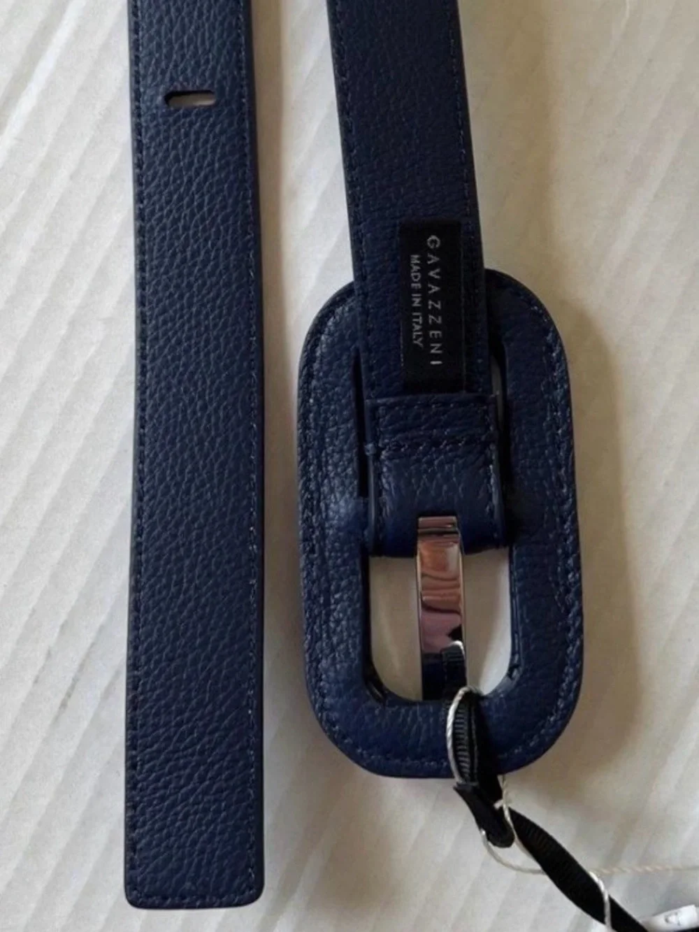 Veronica Beard x Gavazzeni Lavanda Navy Leather Belt Made in Italy NWT Sz Small